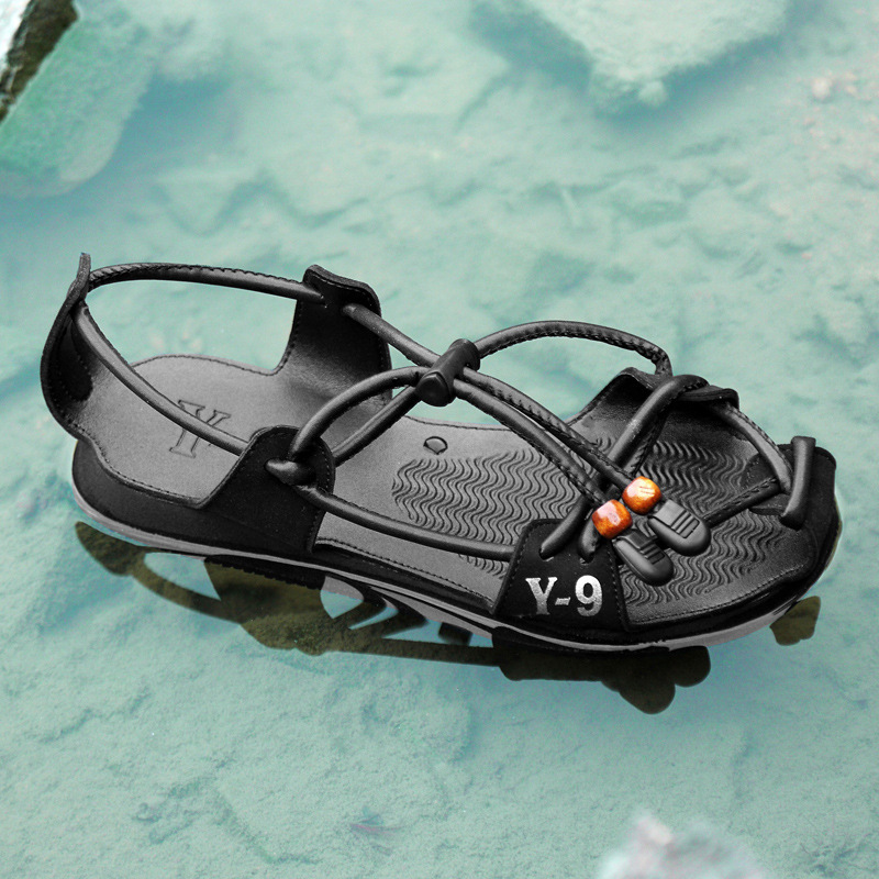 2022 년 여름 스트랩 착용 방지 플랫폼 오픈 토 캐주얼 야외 남성 비치 신발 상사 긴 3 월 샌들 남성 신발