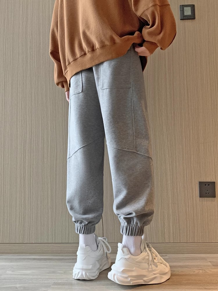 Fleece-Lined Men's Sweatpants Winter Casual Joggers Cuffed Sweatpants 2025 New Long Pants Autumn and Winter Men's Trousers