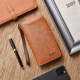 New Men's Wallet Long Large Capacity Multi-Card Zipper Bag ID Bag Multi-Function Coin Wallet