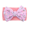 Children's nylon soft headband with bow, elastic soft bullet, hair accessory, helmet, scarf, European style