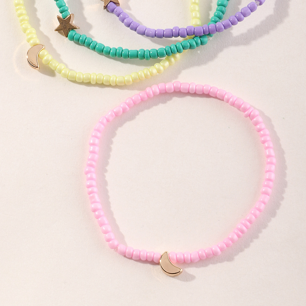 4 Pack Quantity Holiday, Beach Occasion Wholesale Jewelry Beach Geometric Resin Anklet