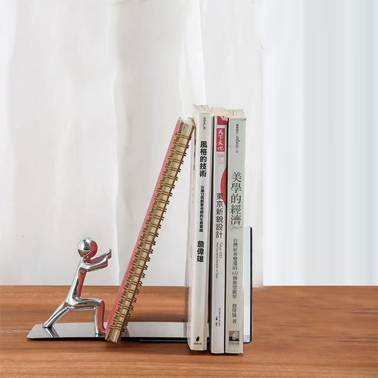 Creative Kung Fu Bookshelf Bezel Metal Bookend Clip Book Stand Book Storage Bookshelf Desktop Bookend Art Ornament