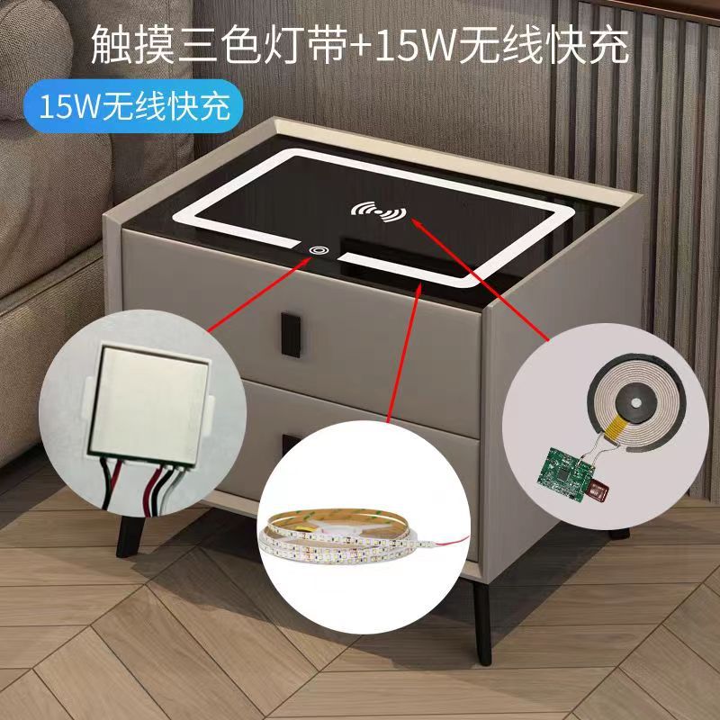 Carga inalámbrica control táctil cabina de cabezal de cama tipo integrado carga de teléfono móvil con lámpara instalada image 1