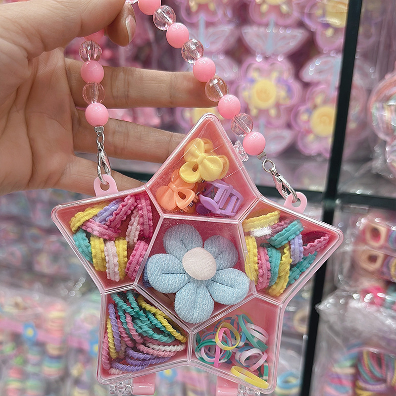 Juego de Accesorios para el Cabello Infantil con Caja de Regalo de Plástico y Resina para Niñas