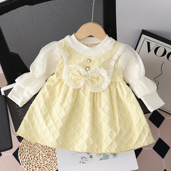 Girls' Autumn Outfit Baby Long-Sleeve Stylish Dress Fashion Infant Princess Dress Korean Style Children's Clothing Trend One Piece Shipping
