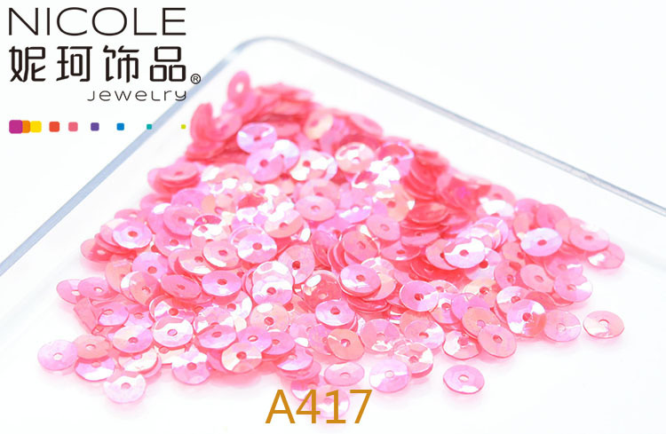 Austria importó lentejuelas 4mm cóncavo bordado francés Glitter Ropa Accesorios 10g Pack