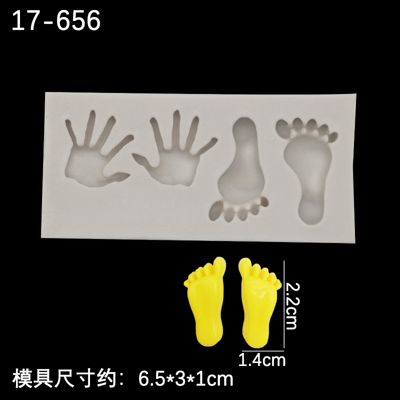 Bebé pequeña Palma pequeñas huellas troyano biberón pacificar boca pie molde de silicona chocolate fondant cake Decoración