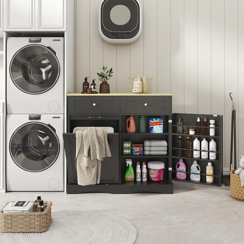 New cross-border tilting kitchen furniture sideboard with no-bending design, drawers, moisture-proof, and classified waste storage panels New cross-border tilting kitchen furniture sideboard with no-bending design, drawers, moisture-proof, and classified waste storage panels