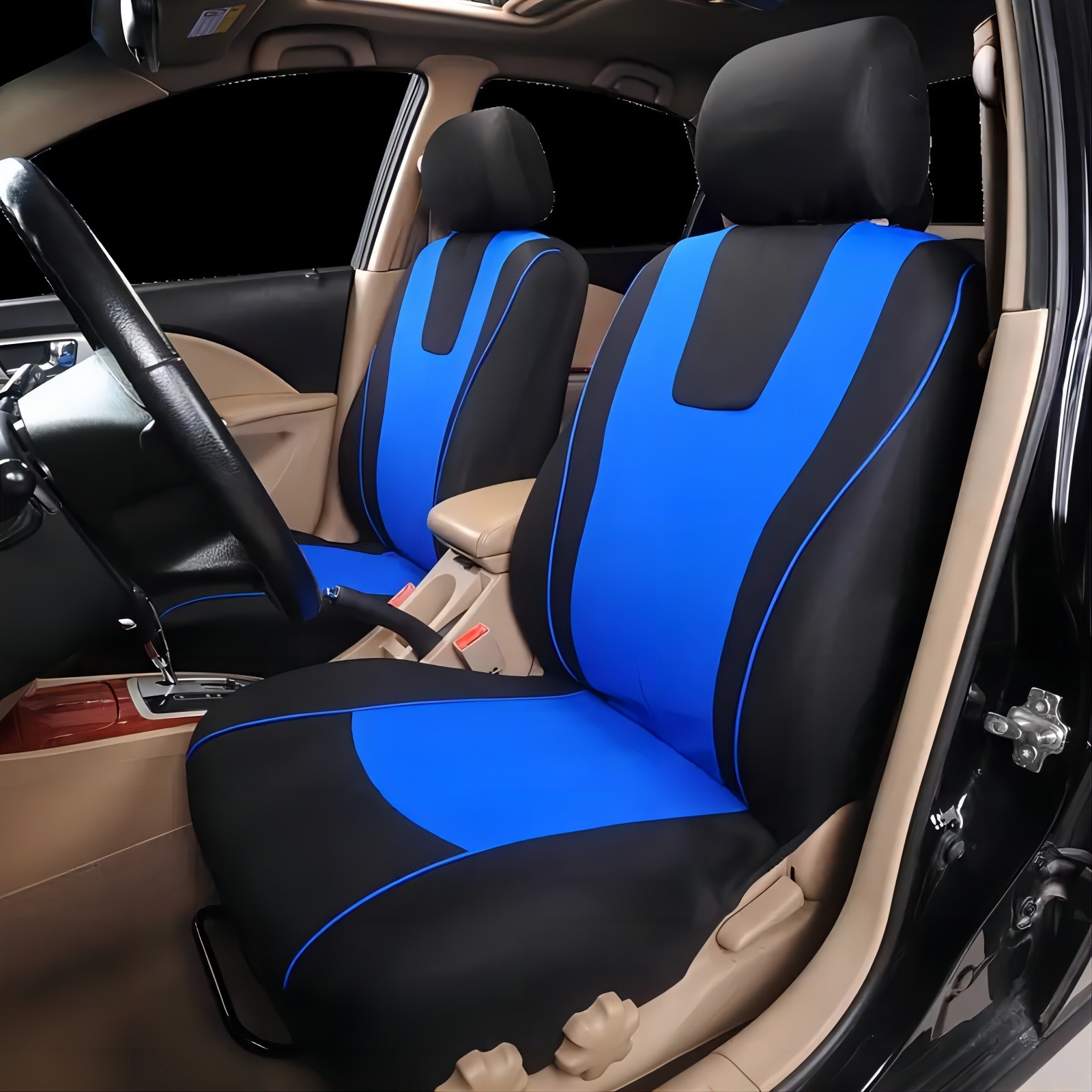 Universal Car Seat Covers, Full Elastic Polyester Fabric, Four-Season Seat Cushion Covers, Cross-Border Foreign Trade 9-Piece Set, Red, Black, Blue, Brown