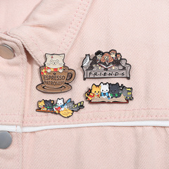 卡通動漫系列徽章百搭配飾個性設計魔法藥水戴圍巾的貓咪造型勳章