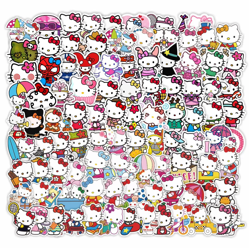 Hello Kitty, милые детские водонепроницаемые наклейки, стикер для чемодана