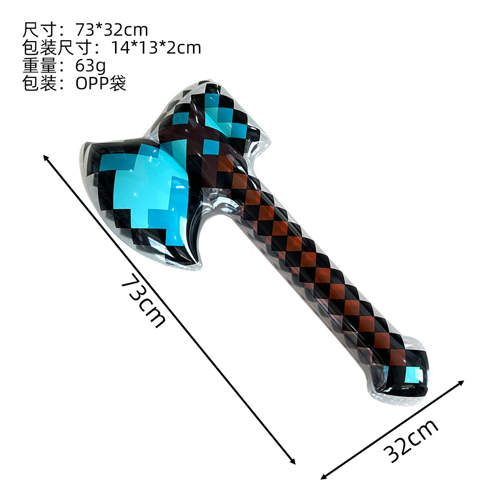 Inflatable checkered ax blue