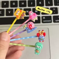 Мультяшный Губка Боб отправляет большую звезду клип in Girl Heart Fun Милые заколки для волос Студенческие раздавливы клипы для волос