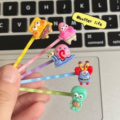Cartoon SpongeBob & Patrick One-Stroke Hair Clips, Instagram-Worthy Girly Fun & Cute Hairpins for Students—Perfect for Taming Flyaways