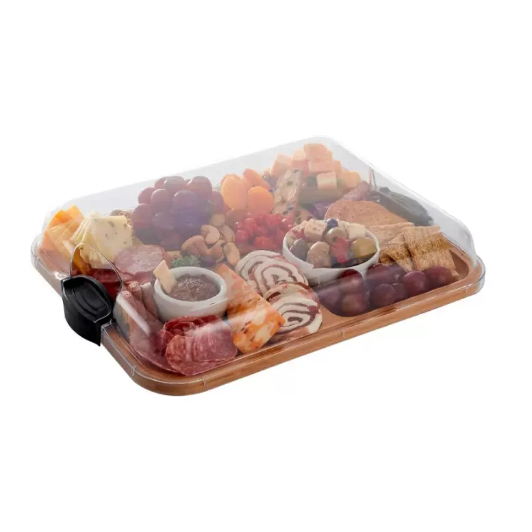 带盖木质熟食板牛排托盘厨房砧板水果零食奶酪摆盘面包点心餐盘