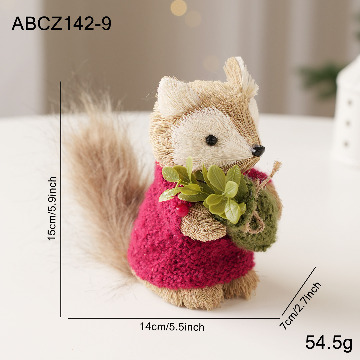 Decoración de escritorio de Navidad transfronteriza espuma de paja osos ardilla muñeca muñeca muñeca decoración de Navidad