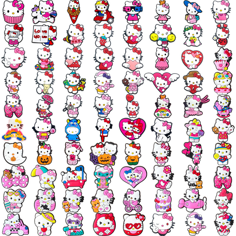 Cute Super Cute Hello Kitty 78 suit Cave Shoes Shoes Flower Zhibixing Soft Rubber DIY Student croc Accessories