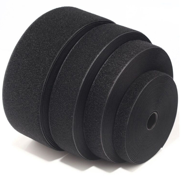 Black nylon curtain with velcro