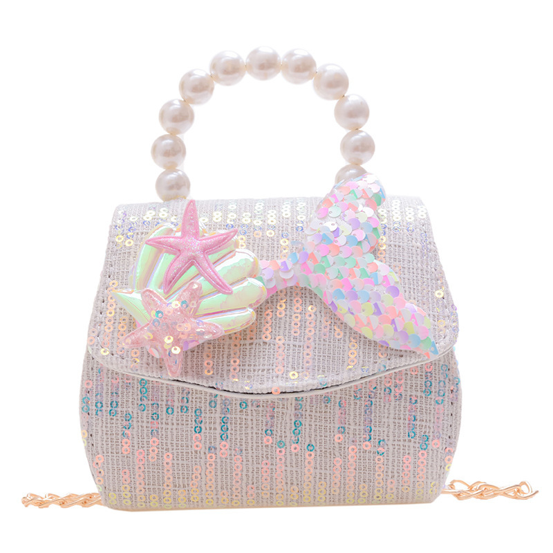 Bolso de perlas bolso de niños niñas princesas niñas mochilas moda caricatura adorable accesorios de cadena