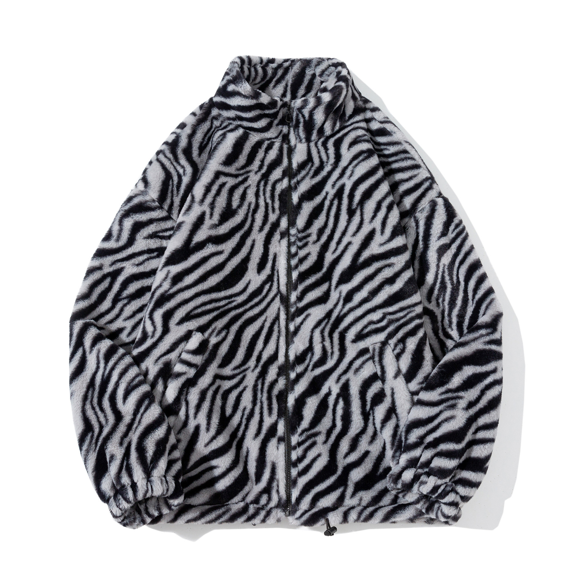 2021 nuevo abrigo de otoño e invierno para los amantes del estilo coreano versátil collar de pie a rayas abrigo suelto de algodón acolchado ropa de algodón acolchado frito estilo callejero