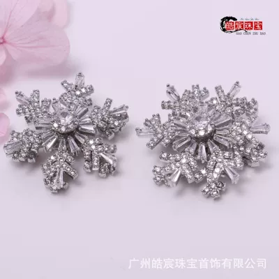 Spacer Bead Jewelry Accessories, Zərgərlik ara hissələri - white-gold-large-3113mm-rotating-snowflake