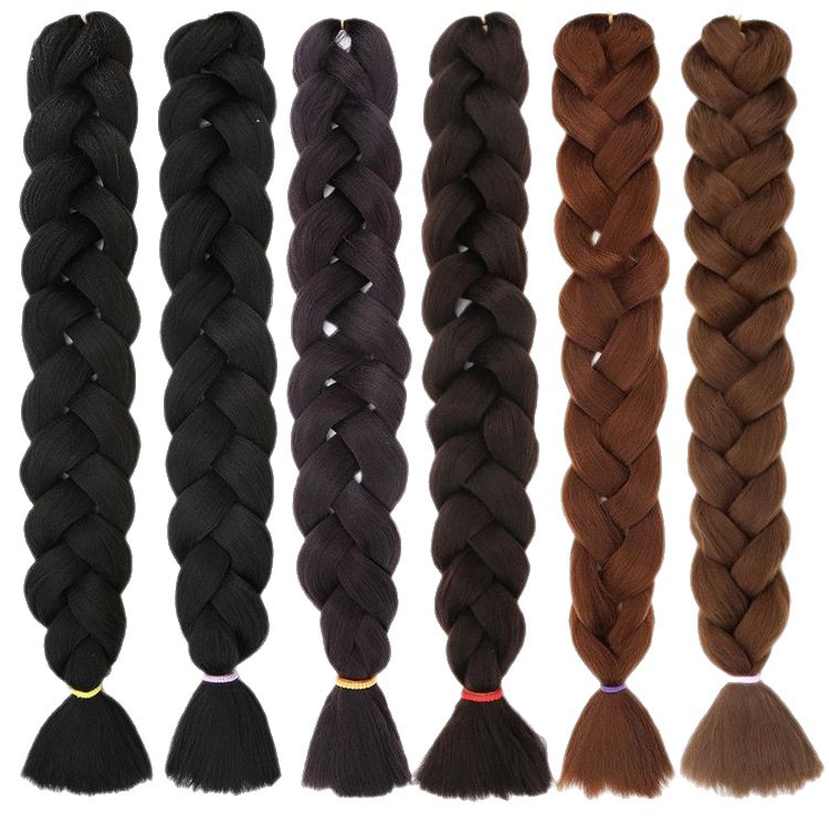 Trenzas africanas de fibra química de alta temperatura de seda trenzas pelucas de color monocromático grandes trenzas sueltas trenzas trenzas extensiones de boxeo