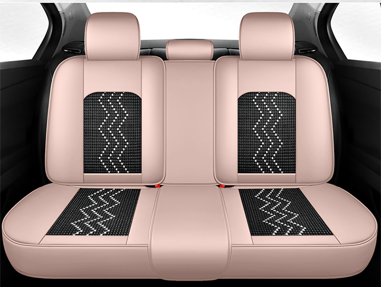 Ice Silk Car Seat Cushion, Light Luxury Full-Cover Nappa Leather Car Seat Cushion, New Model for All Seasons, Five-Seater Universal Car Cushion Cover Wholesale