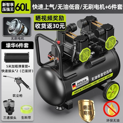 220V Oil-Free Low-Noise | Hava kompressorları - new-zhixiang-pressure-king-60l-top-gift