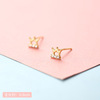 Earrings, golden small goods, silver needle, simple and elegant design, internet celebrity