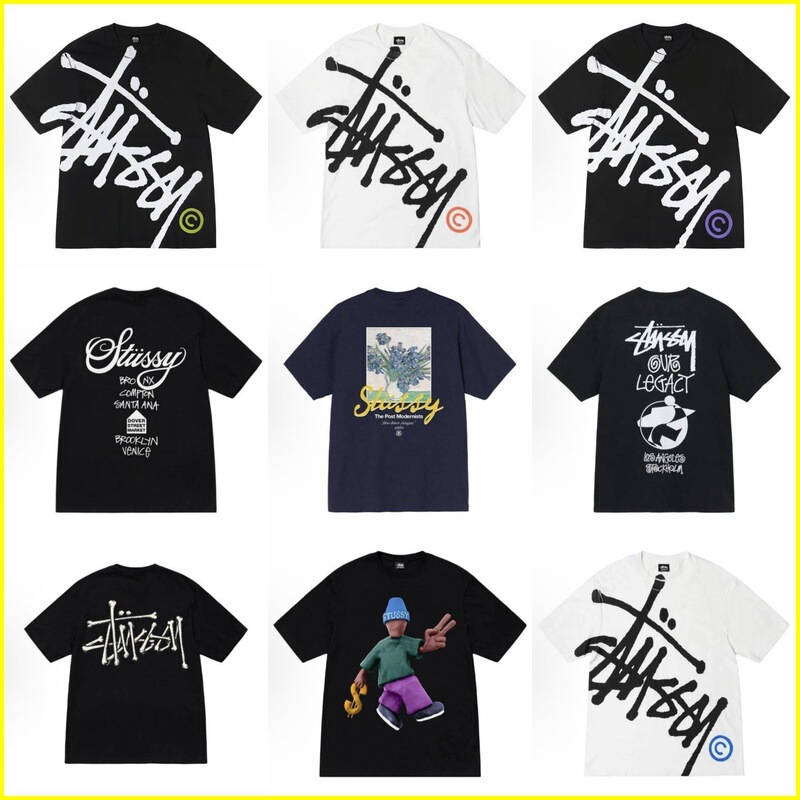 25 New American-Style Trendy Brand Stu Original Label In-Stock World Tour Casual Loose Unisex Base Layer Trendy Brand T-Shirt 25 New American-Style Trendy Brand Stu Original Label In-Stock World Tour Casual Loose Unisex Base Layer Trendy Brand T-Shirt