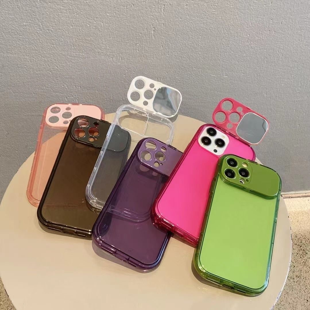 翻盖镜子苹果13手机壳iPhone12/11/14Pro高级xsmax化妆镜xr硅胶8P