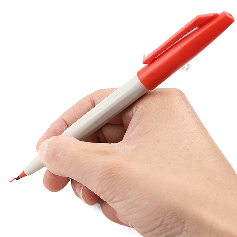 Lion 88 Sign Pen Ink Marker Pen 1.0mm Gouxian Pen Sketch Pen Writing Pen Correcting Homework Red Pen