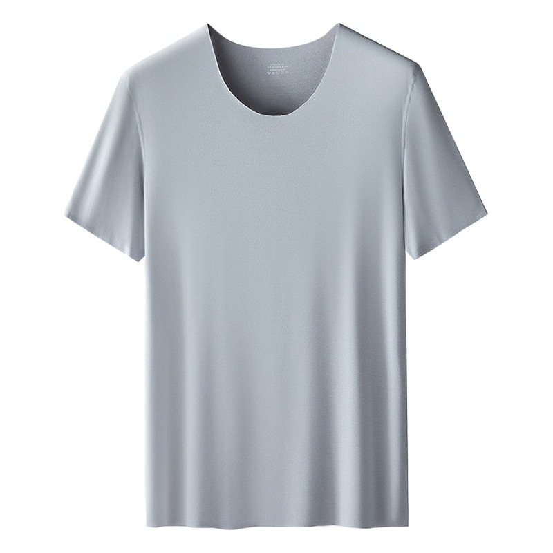60 modal de primavera y verano de manga corta Camiseta de los hombres sin costuras de media manga pijamas se pueden usar fuera de la camisa de fondo delgada en stock