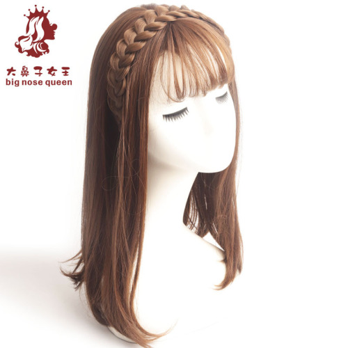 New Braided Hairband with Fake Hair, Wider Weave, Conceals Gray Hair, High Crown Hair Accessory, Handmade Hair Pin