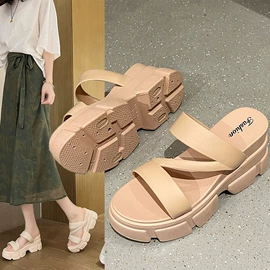 塑料拖鞋;平底拖鞋;坡跟拖鞋