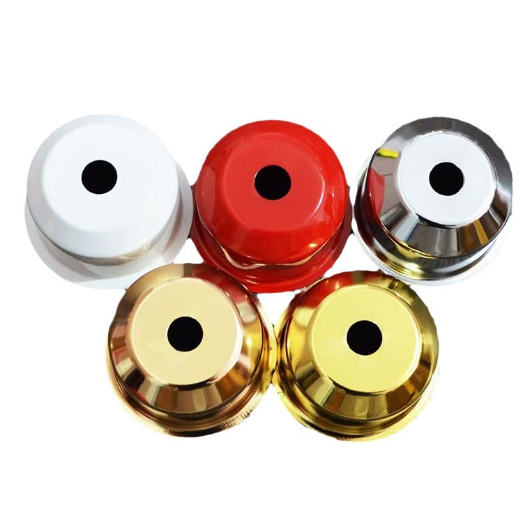 Yiwu en stock E27 blanco negro rojo oro cromo tapa de la lámpara sombrero cubierta DIY accesorios de iluminación lámpara taza lámpara de pared lámpara de pie