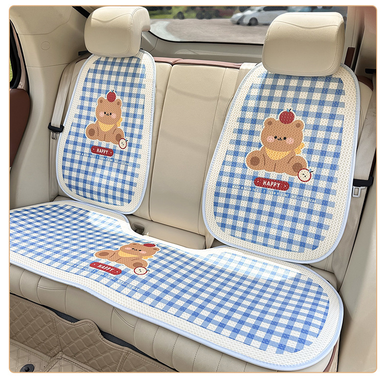 Blue Rain Cartoon Car Seat Cushion Universal for All Seasons Cute Summer Honeycomb Half-Pack Car Seat Cushion Car Seat Cover