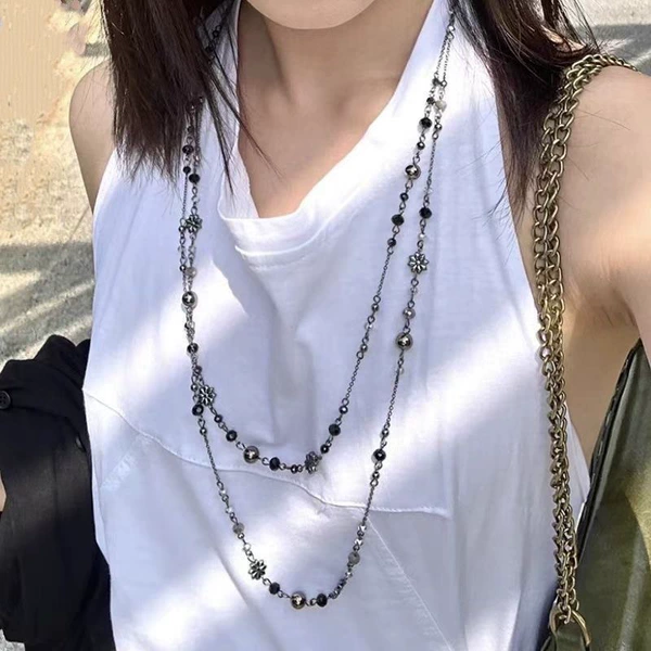Long snowflake stacking necklace 2025-187