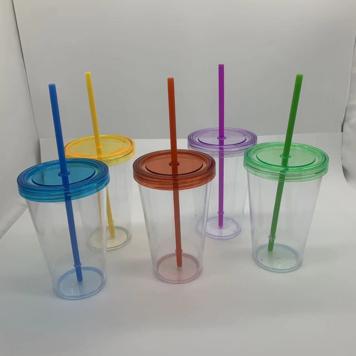 水杯夏季学生高颜值大容量单层塑料吸管杯女生可爱ins风带吸管