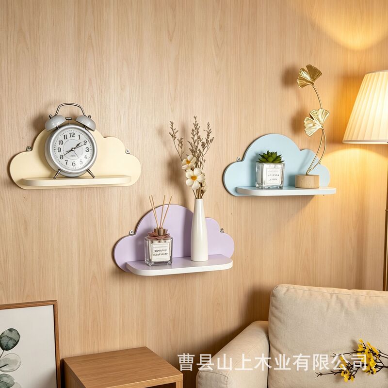 In-Stock Wooden Cloud-Shaped Wall-Mounted Shelf for Girls' Doll Storage, Solid Wood Shelf for Room Decoration In-Stock Wooden Cloud-Shaped Wall-Mounted Shelf for Girls' Doll Storage, Solid Wood Shelf for Room Decoration
