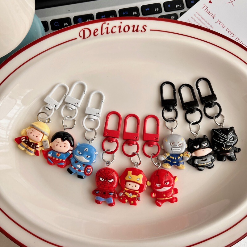 Superman Cartoon Keychain Pendant, Trendy Creative Quirky Backpack Decoration, Student Accessory, Friendship Gift