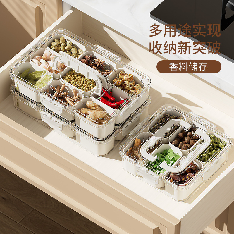 Cajas de almacenamiento para el refrigerador, diseñadas para mantener los alimentos frescos durante más tiempo. Cajas herméticas, con capacidad para varios compartimentos. Adecuadas para transportar verduras y frutas a través de fronteras internacionales.