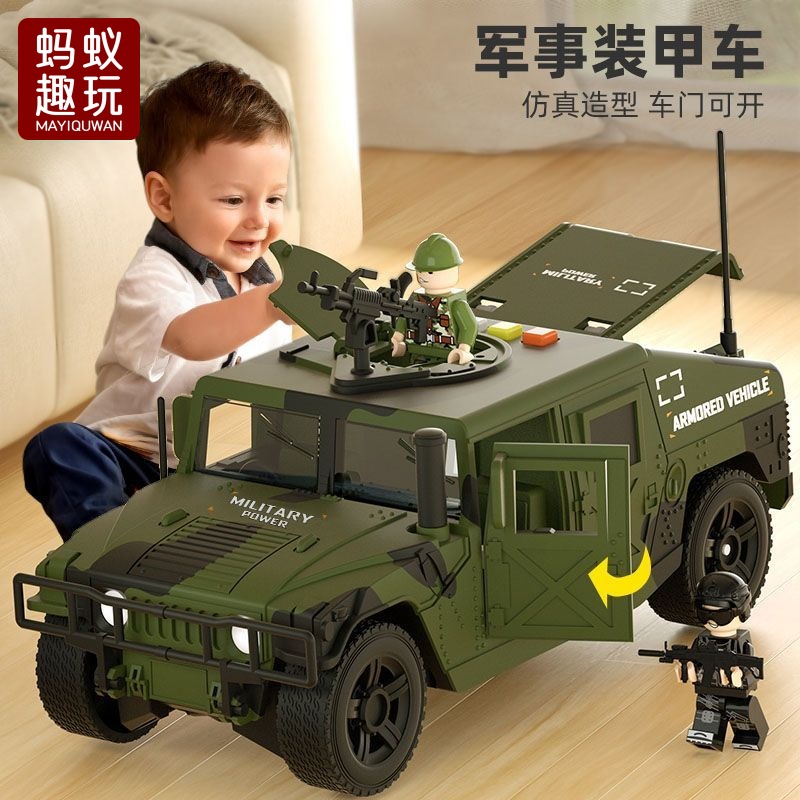 Grande DE LOS NIÑOS Vehículo blindado tanque juguete modelo helicóptero militar coche misil traje 3 a 9 años masculino