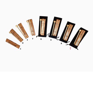 8-Tone Crystal Beam Set, Solid Wood Base, Clear Sound and Long Sustain