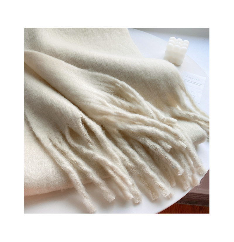 Solid Color Thickened and Extended Scarf for Women, 2026 Autumn and Winter New Korean Style, Versatile Winter Shawl for Students, Pink