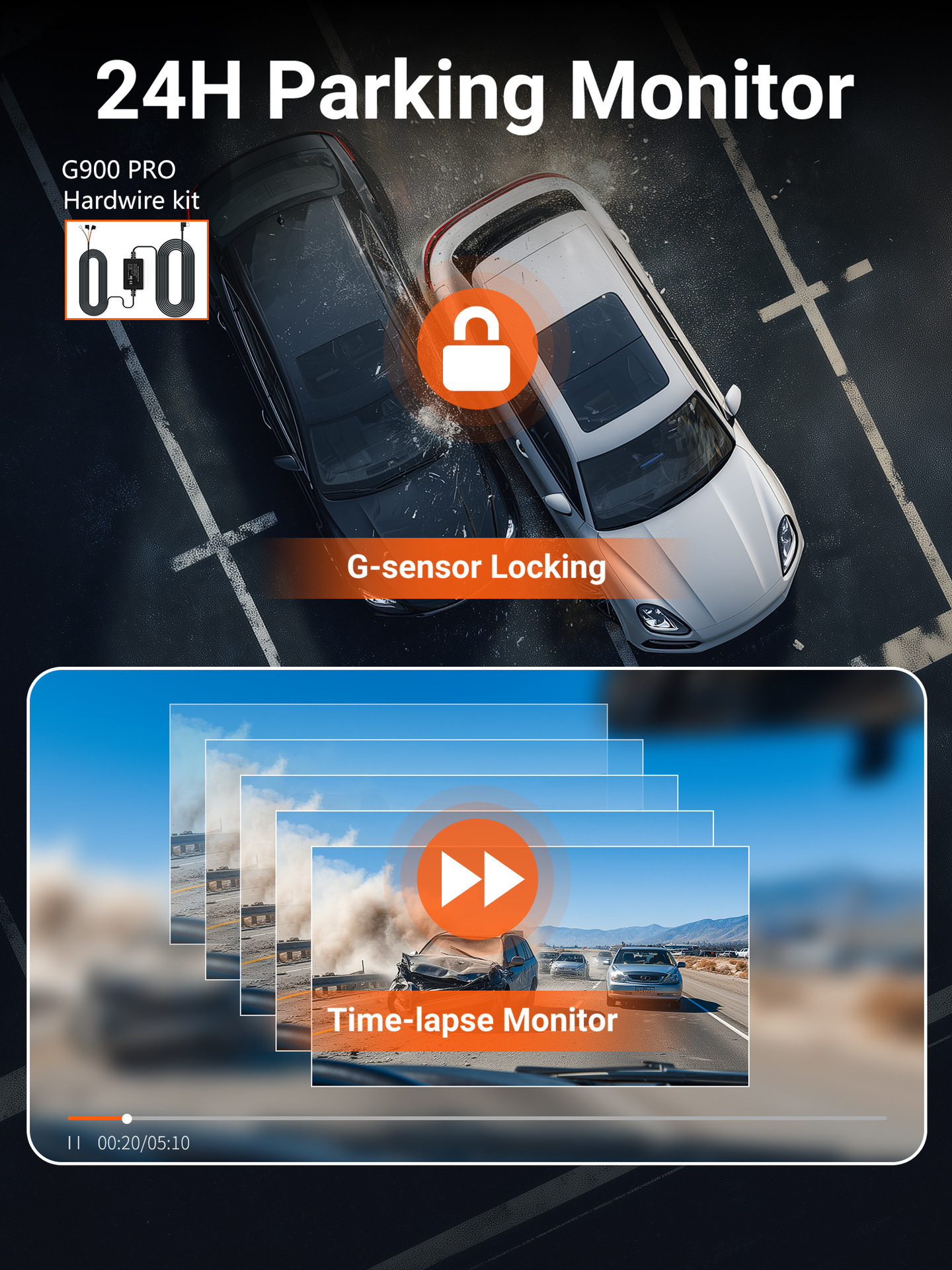 Cross-border single/dual-lens hidden dashcam, 4K high-definition wireless WIFI hidden recorder