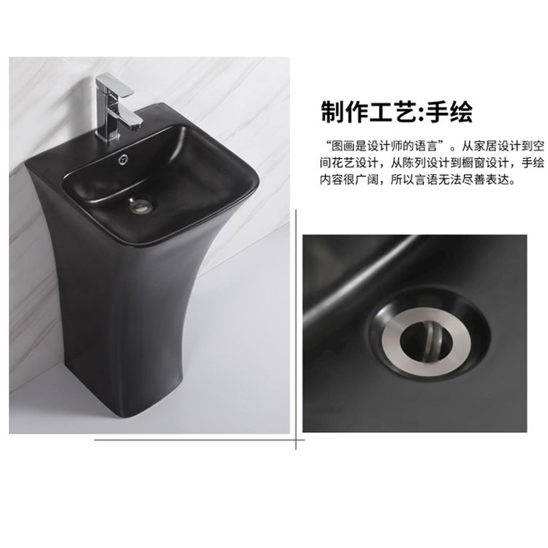 lavabo de columna integral lavabo de cerámica de color balcón lavabo de baño lavabo de baño lavabo de piso