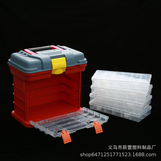 4-layer transparent parts box fishing gear bait storage box 72 grid parts multi-purpose tool box spot wholesale