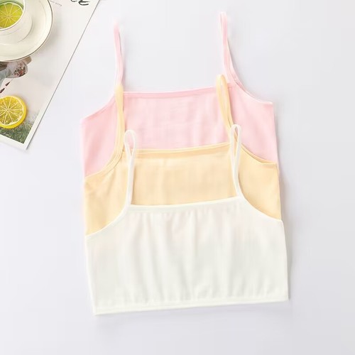 Summer Girl Underwear Development Stage One for Primary and Middle School Students, Girls' Cotton Backless Top, Girls' Strapless Underwear