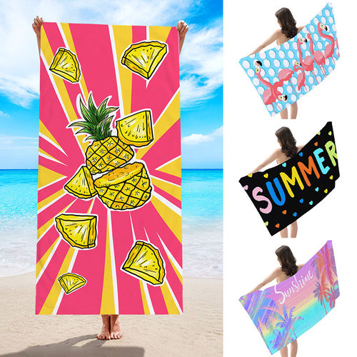 Foreign trade double-sided velvet microfiber beach towel printed beach towel beach swimming beach towel wholesale